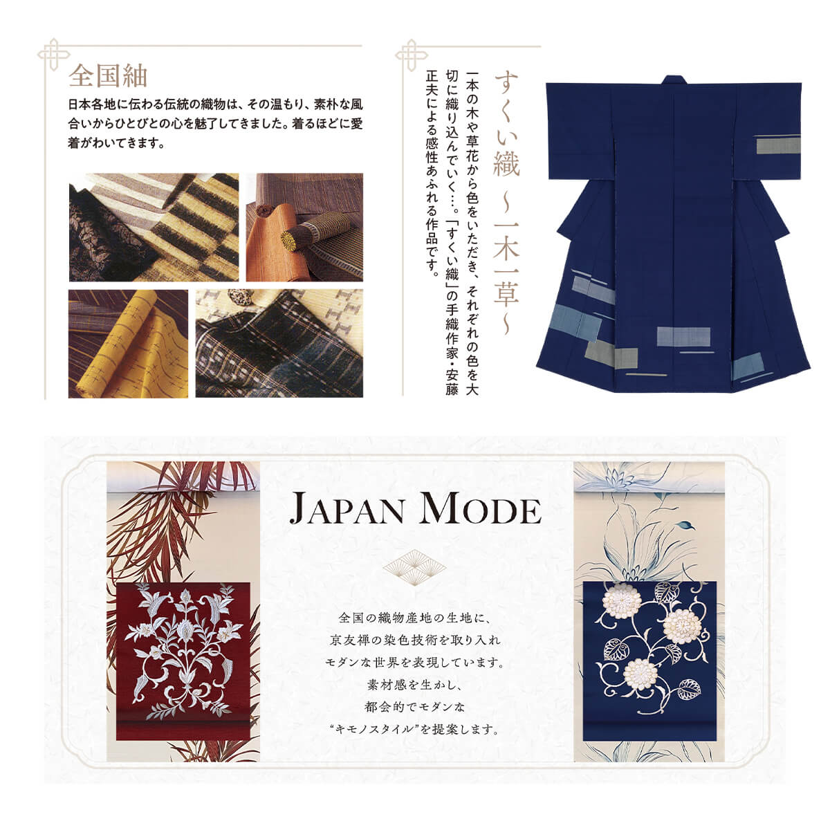 全国紬・すくい織・JAPAN MODE