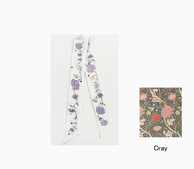 Crayの図案から再現した手挿し友禅ハンドスカーフ　